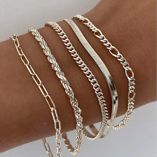 5-Piece Bracelet Set in Gold