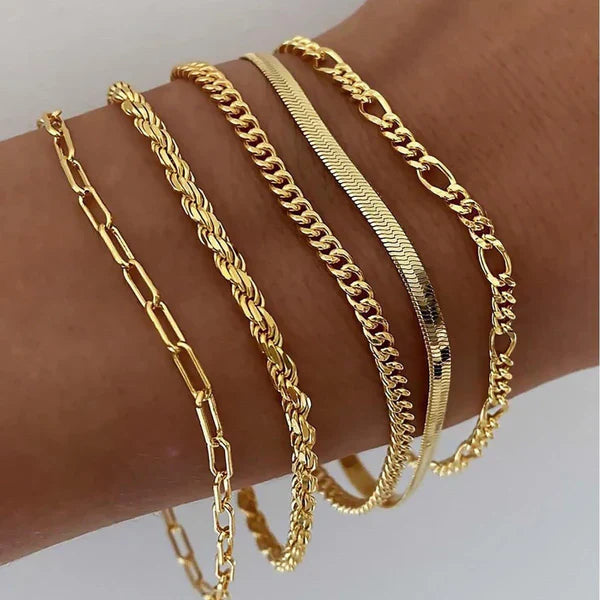 5-Piece Bracelet Set in Gold