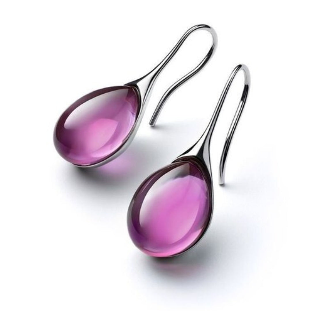 Elegant Drop Earrings with Crystals