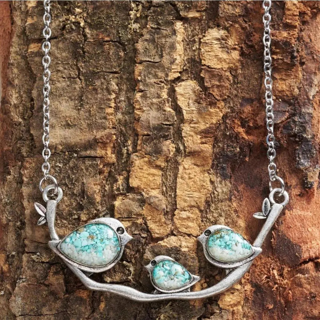 Vintage Collar with Birds in Silver