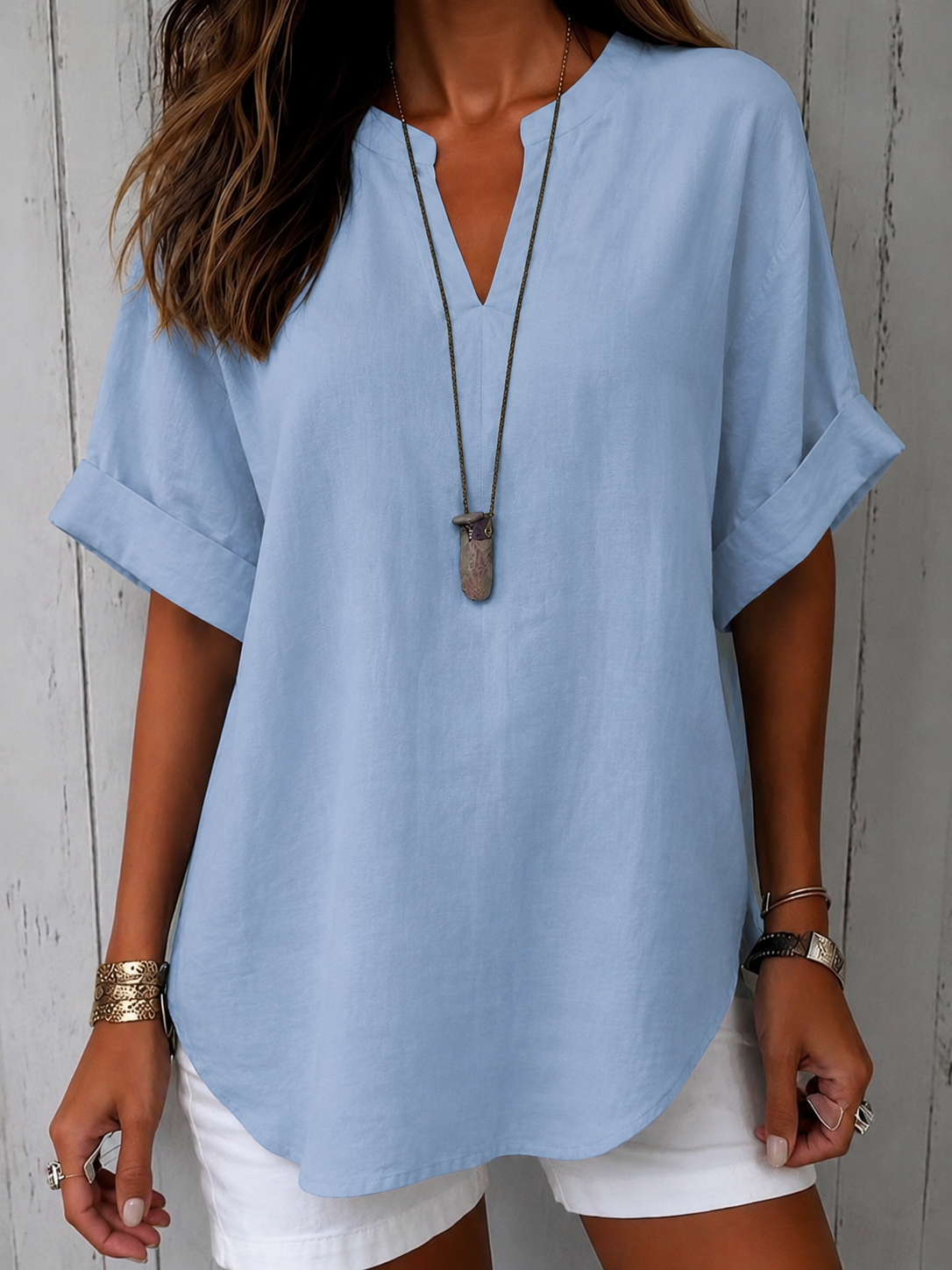 Emma™ – Simple Short Sleeve Blouse