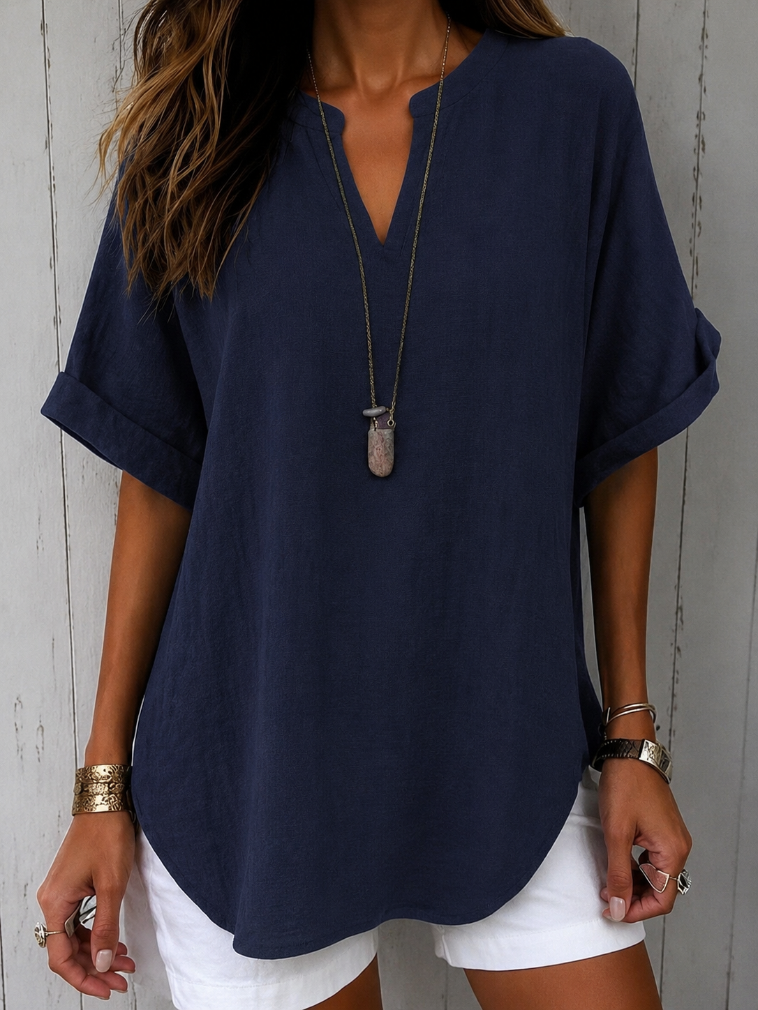 Emma™ – Simple Short Sleeve Blouse
