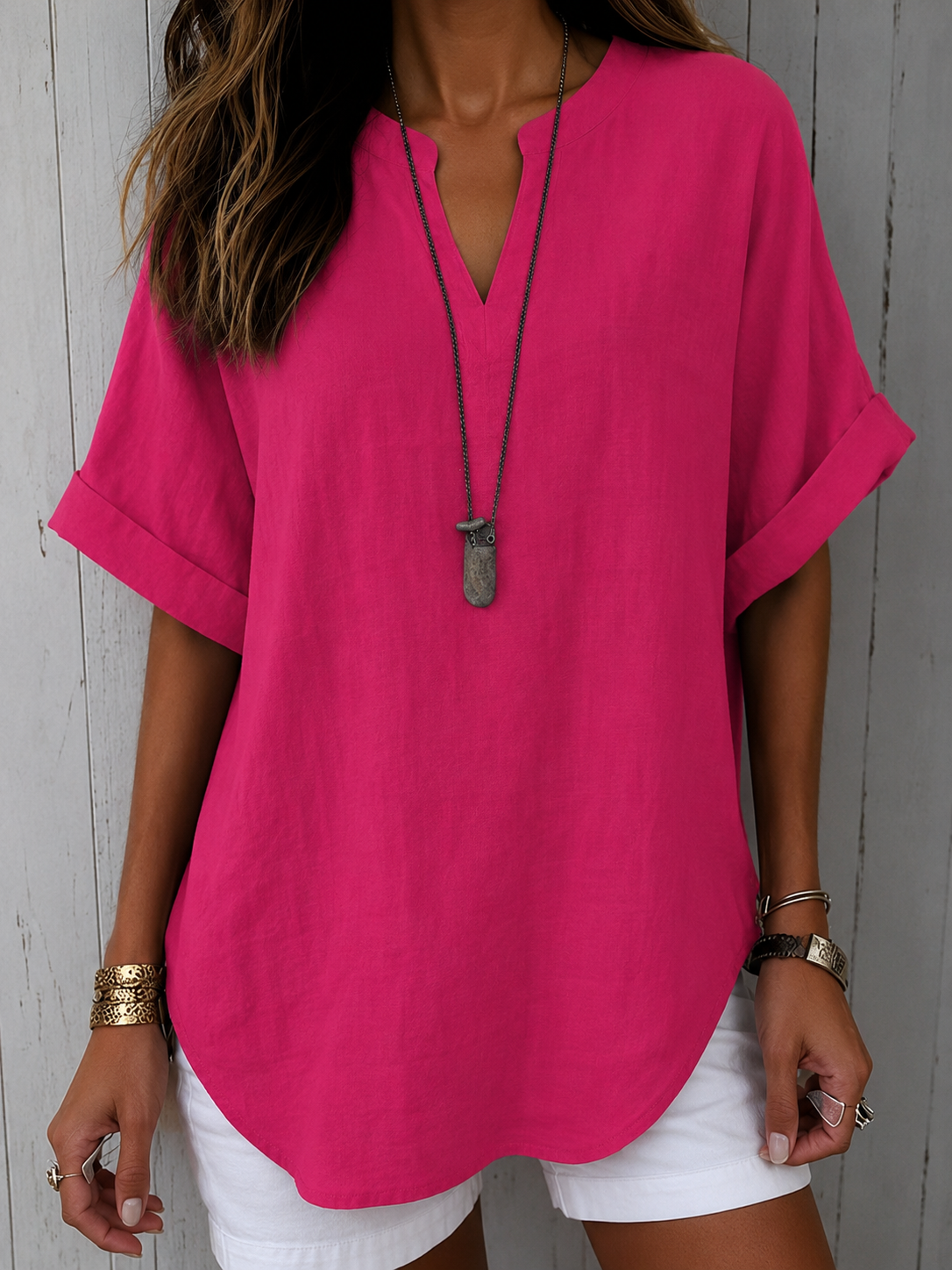 Emma™ – Simple Short Sleeve Blouse