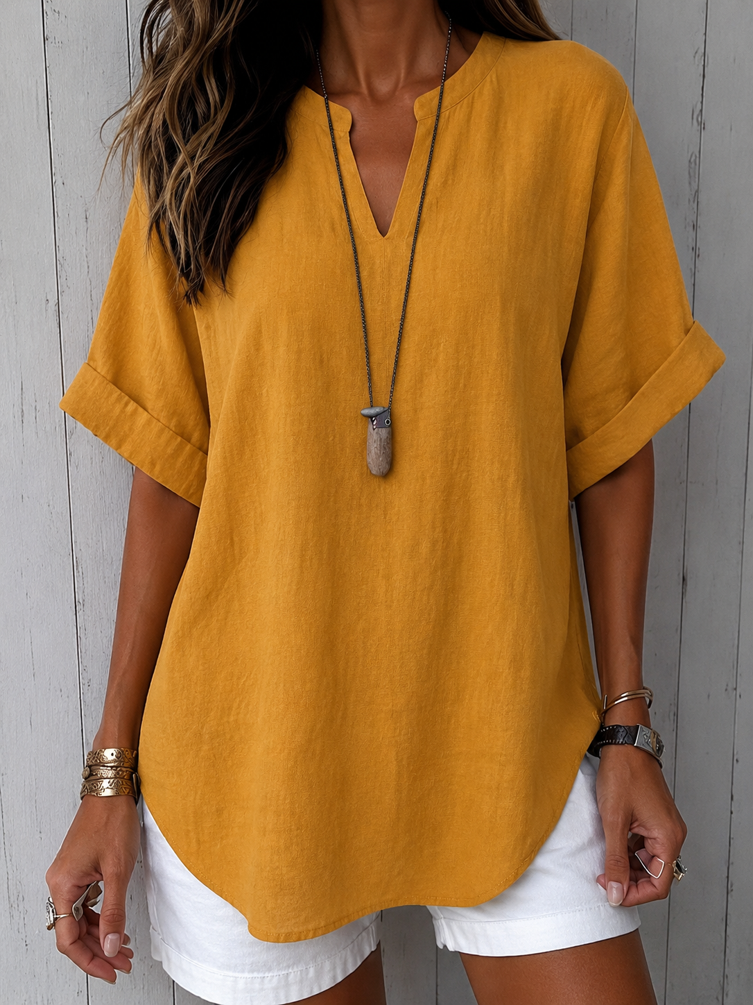 Emma™ – Simple Short Sleeve Blouse