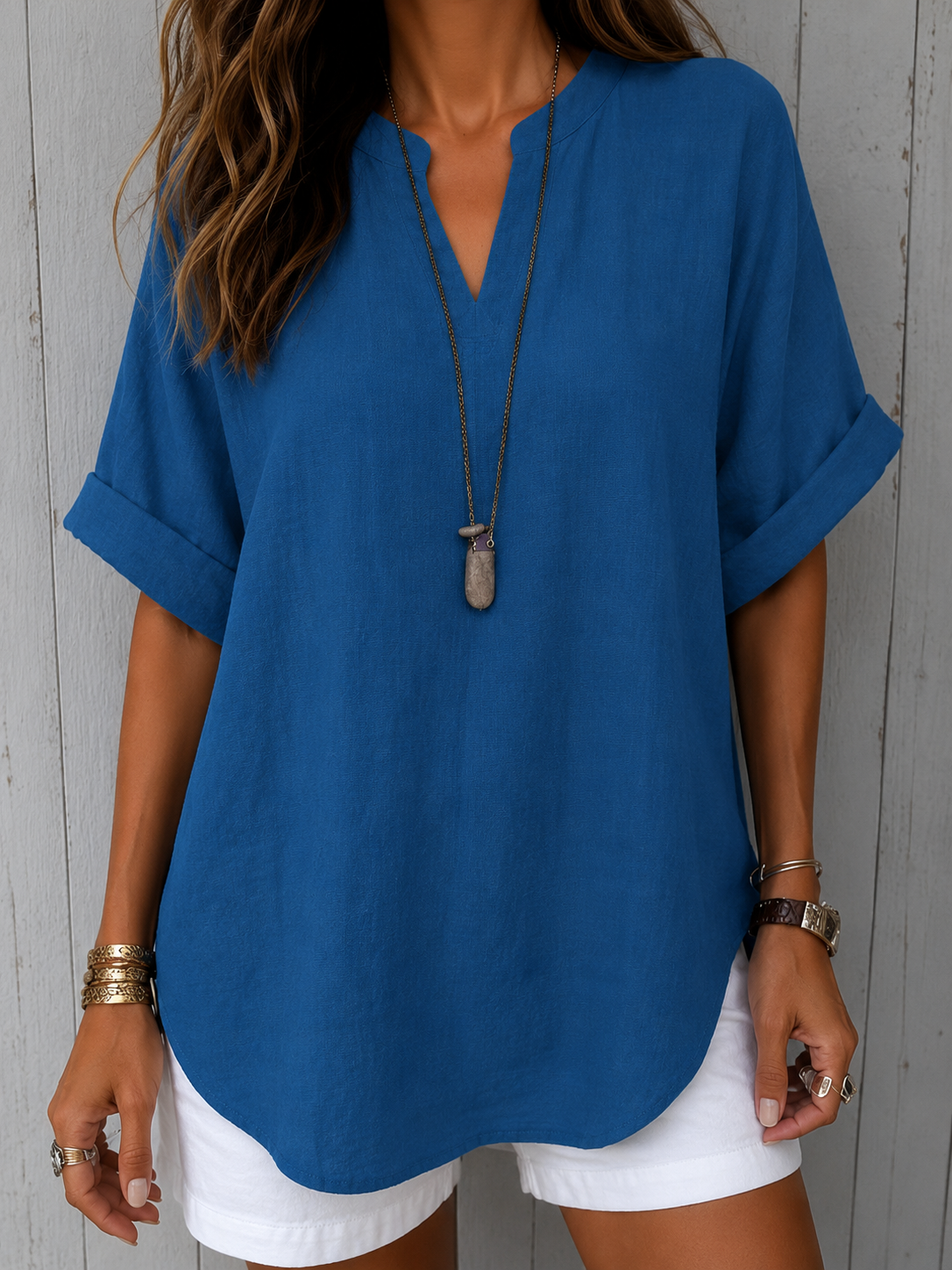 Emma™ – Simple Short Sleeve Blouse
