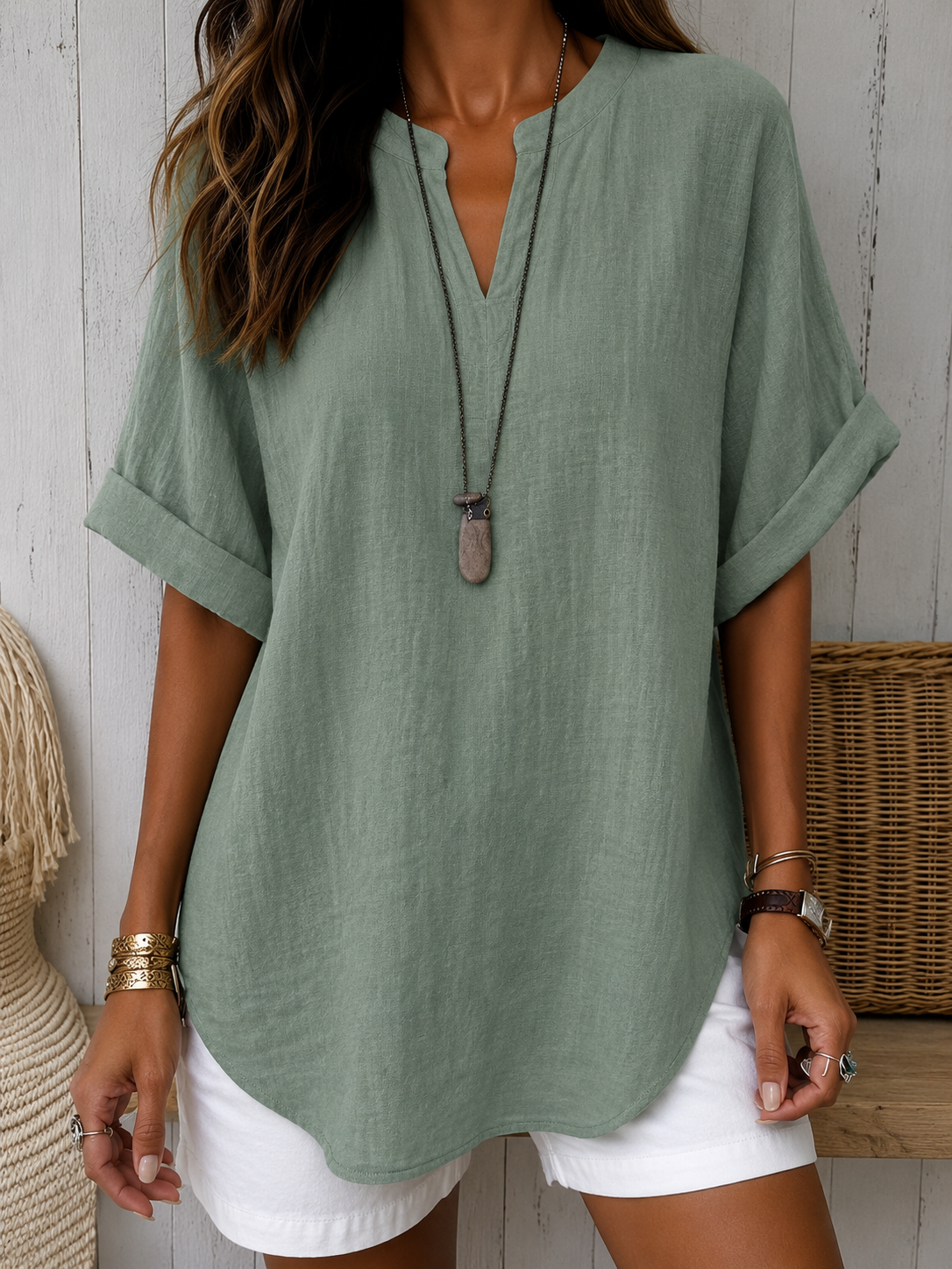 Emma™ – Simple Short Sleeve Blouse