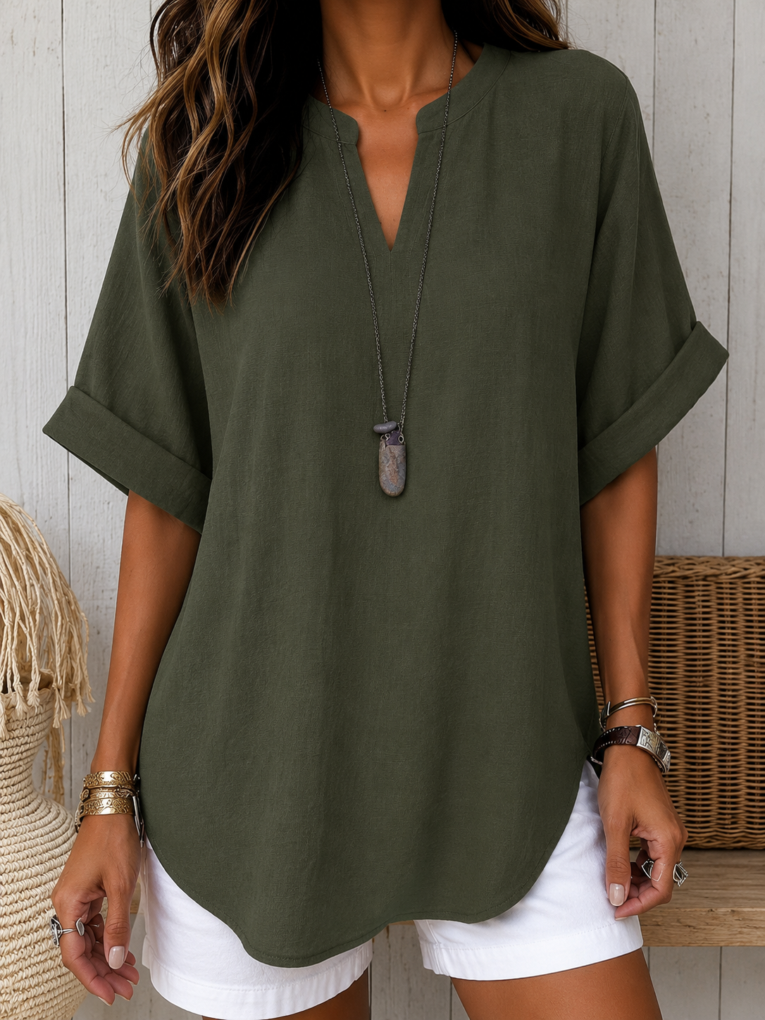 Emma™ – Simple Short Sleeve Blouse