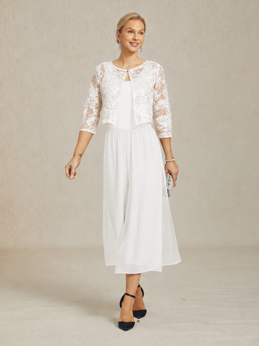 Straight Short Pants with Chiffon Layer