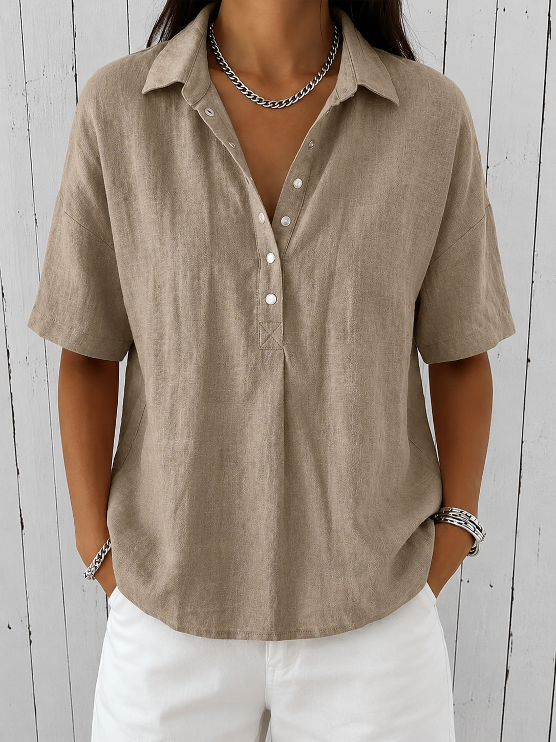 Aba | Blouse with Collar and Button
