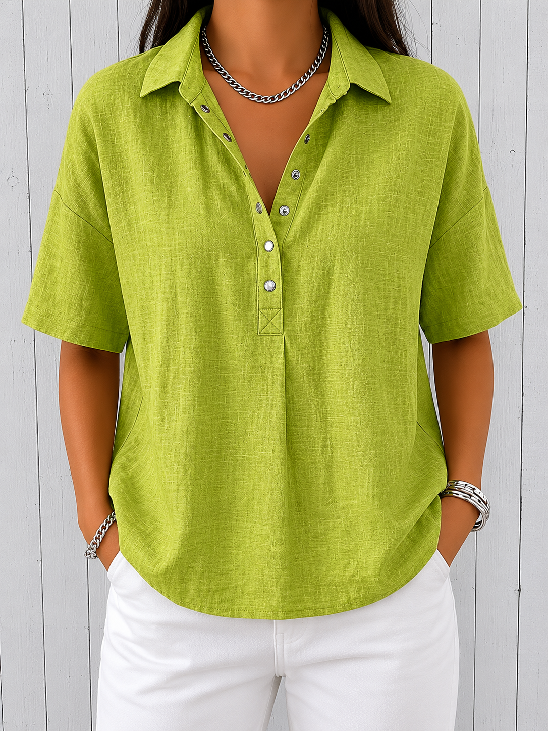 Aba | Blouse with Collar and Button