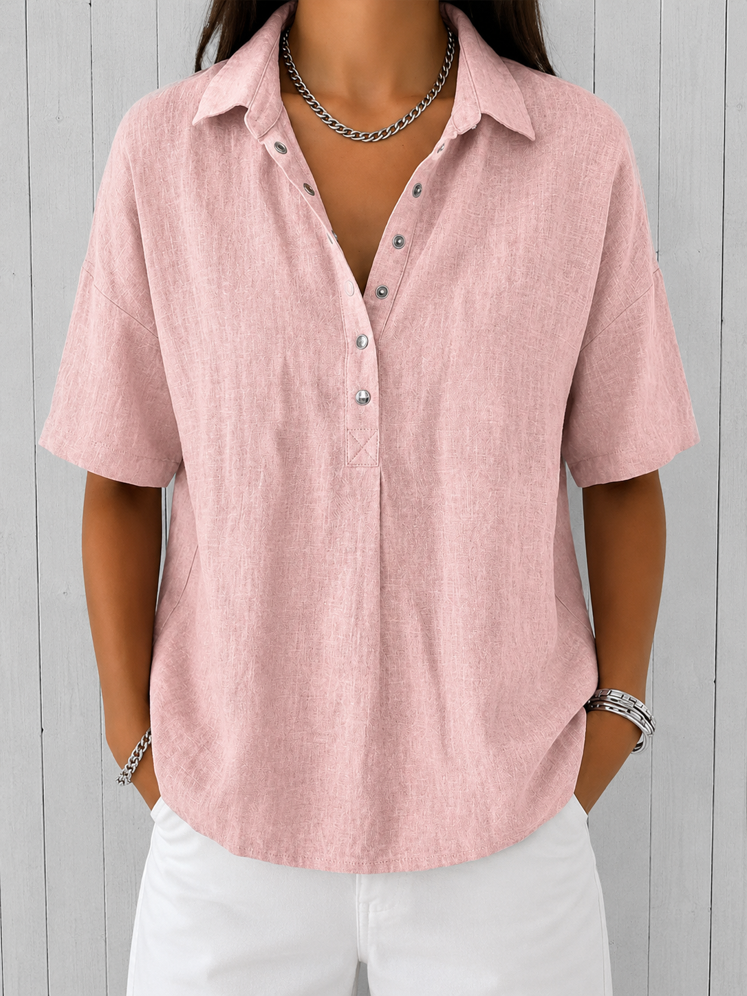 Aba | Blouse with Collar and Button