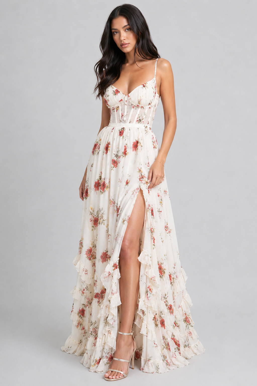 VALESKA | Vintage Floral Maxi Dress