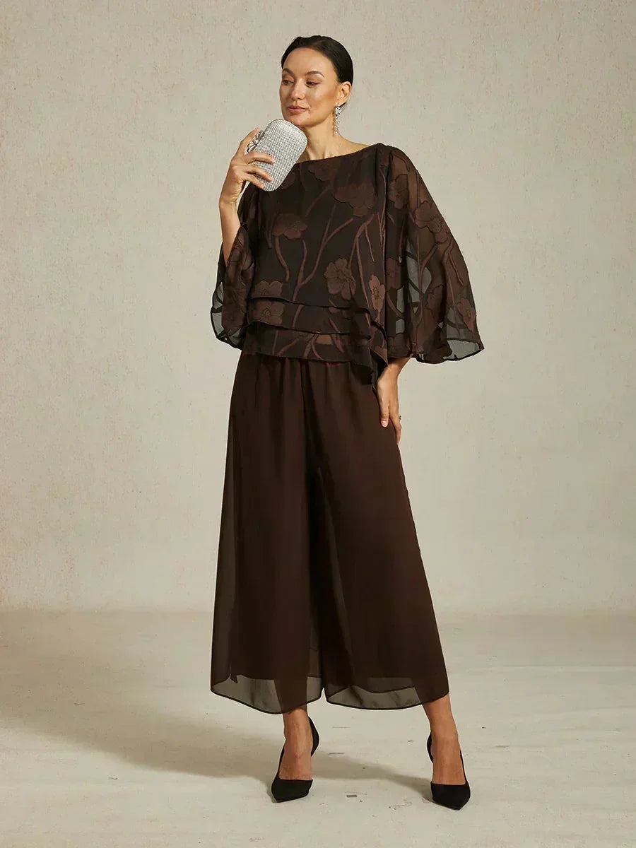 Straight Short Pants with Chiffon Layer