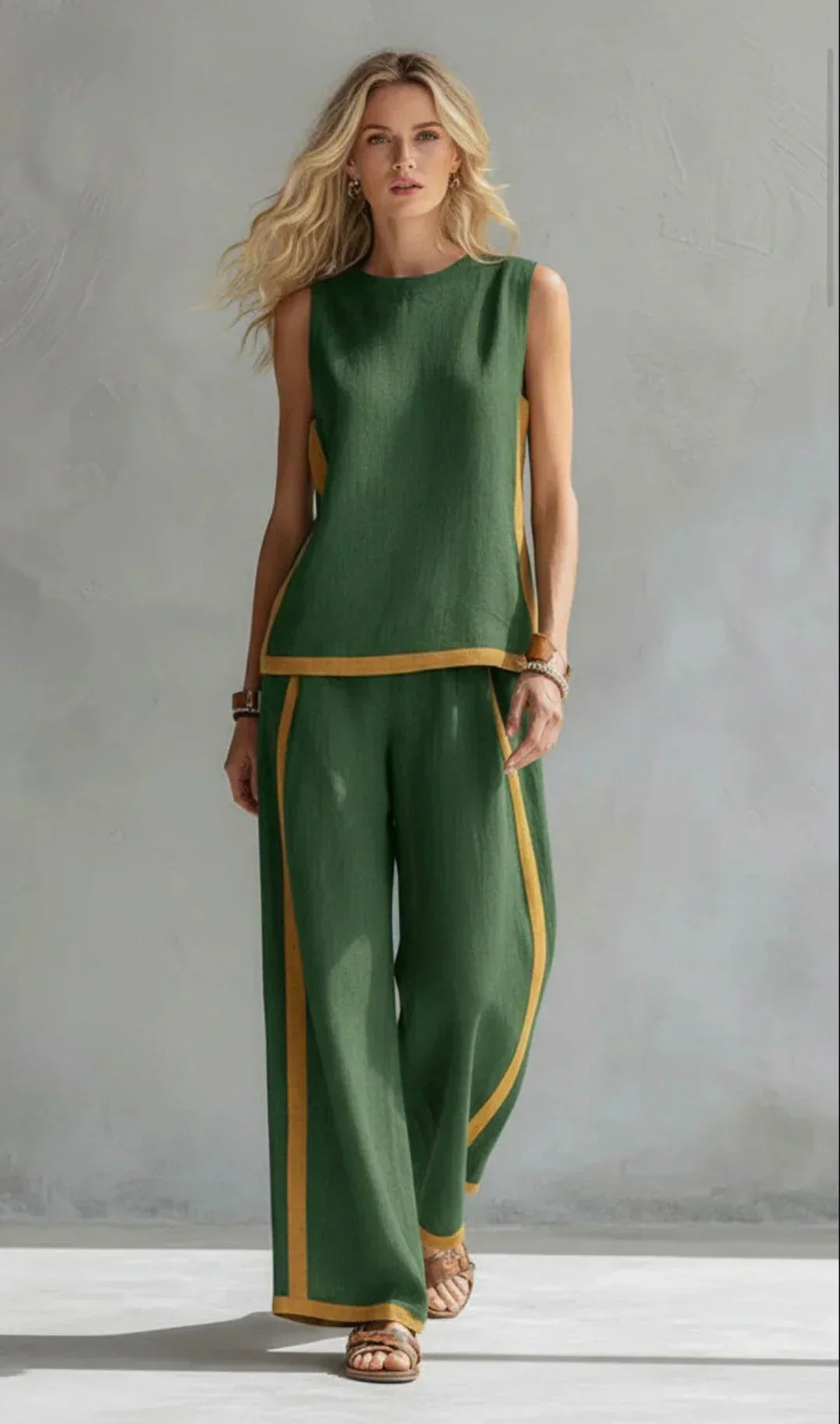 Ursula - Elegant and Casual Set of Jacket and Pants with Two-Tone Finishes