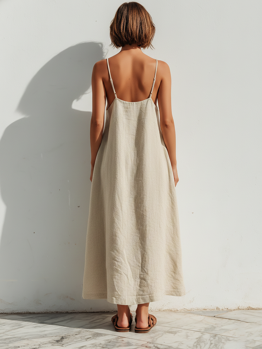 Lightweight Long Dresses with Loose Cut and Asymmetrical Hem for Women, Casual Elegant Contemporary Style MDZ1369D3LYL