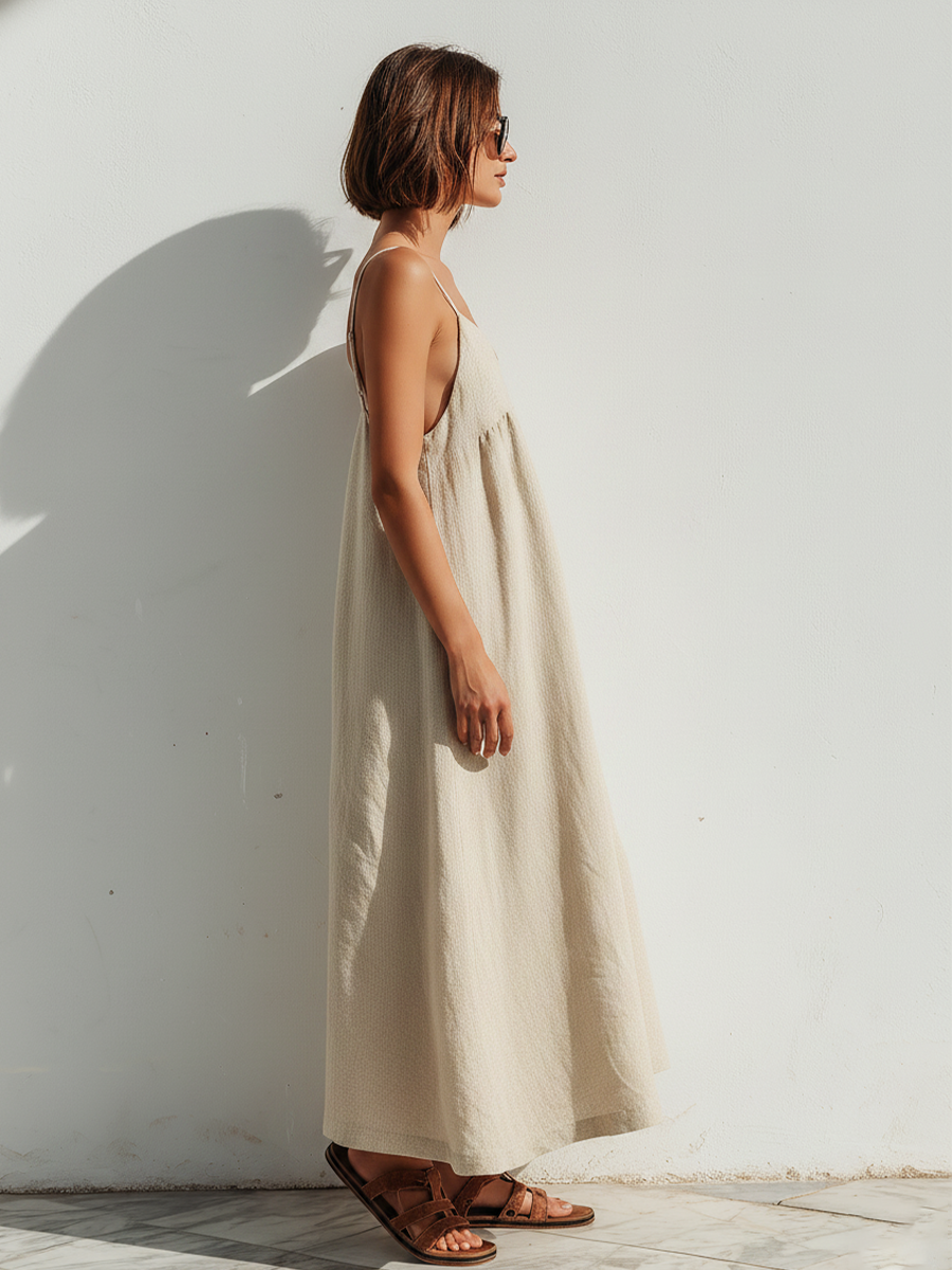 Lightweight Long Dresses with Loose Cut and Asymmetrical Hem for Women, Casual Elegant Contemporary Style MDZ1369D3LYL