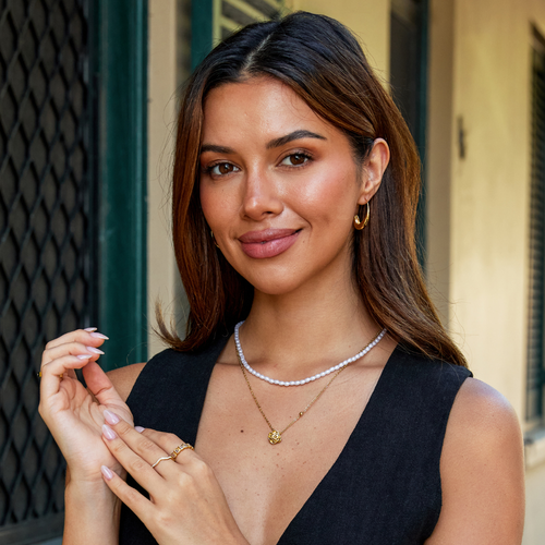 Bracelet with a Pink Gold Pendant