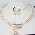 Jewelry Set: Necklace and Earrings with Natural Pearls