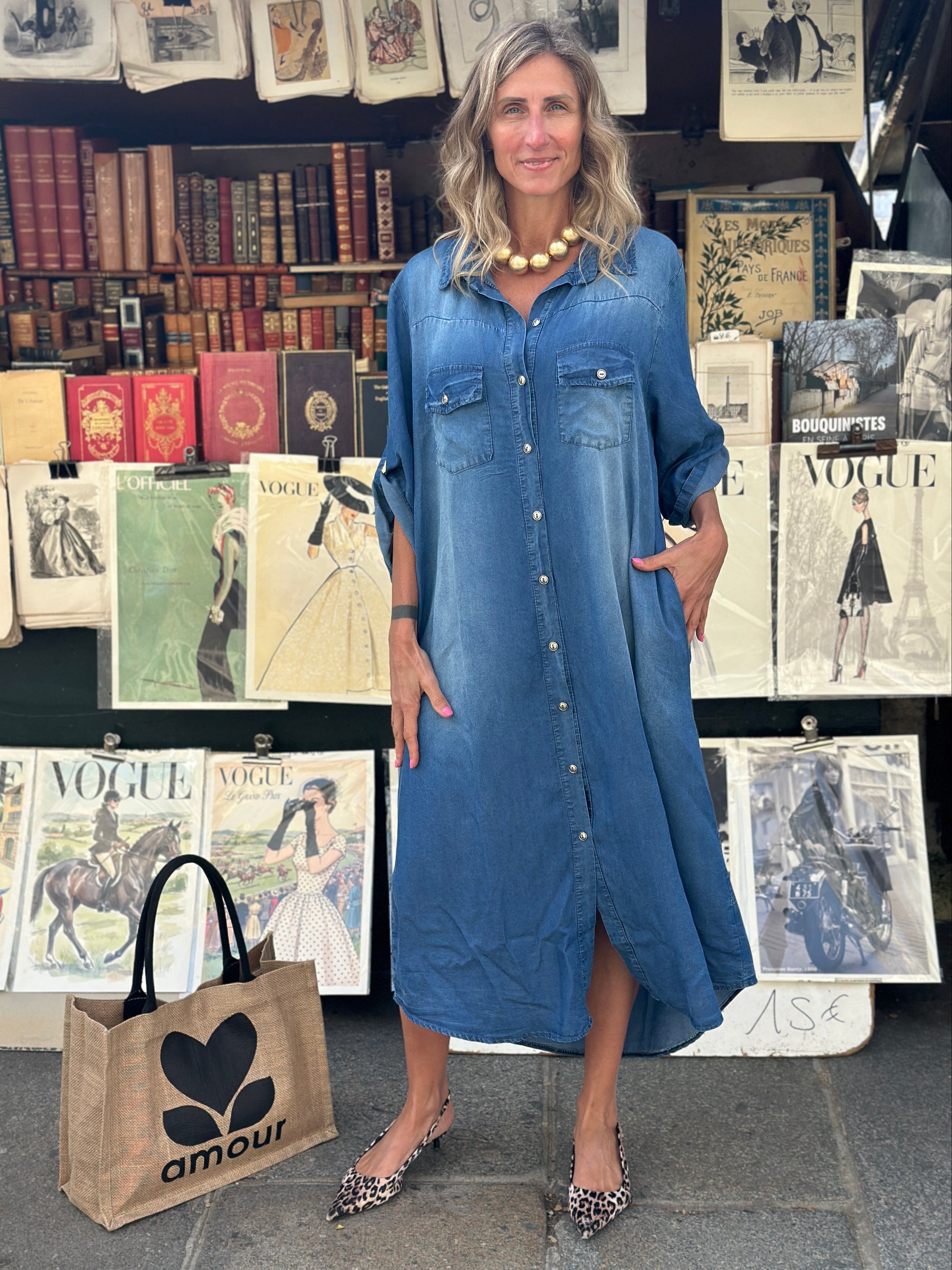 Medium Blue Tencel Saint Tropez Dress