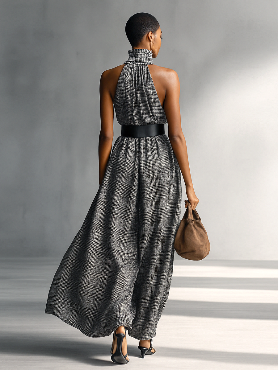 Sleeveless Maxi Dresses with High and Stylish Collar for Women MDA1002G2Y