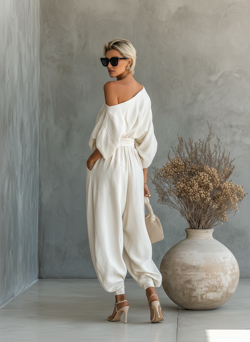 Lisa | Soft Off-Shoulder Top and Fitted Pants Set