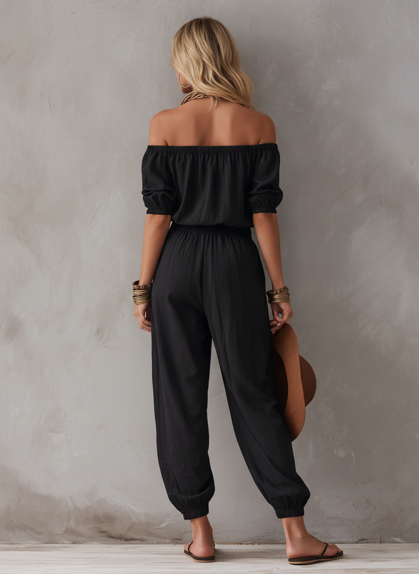 Lightweight Black Bodysuit for Women with One Shoulder and No Sleeves MDZ1751F1LXY
