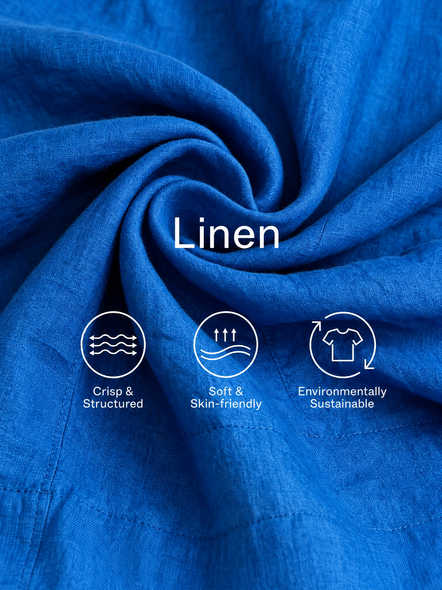 Royal Blue Linen Mini Dress for Women with Stand Collar, Front Zipper, and Large Pockets, Minimalist Summer Shirt Dress MDZ2373F7LYL