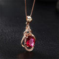 Elegant collar with red and gold crystals