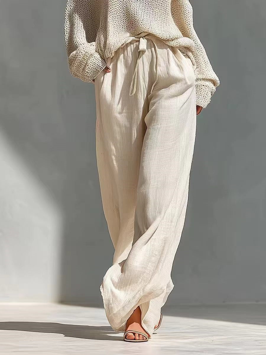 Trendy Knit and Linen Set