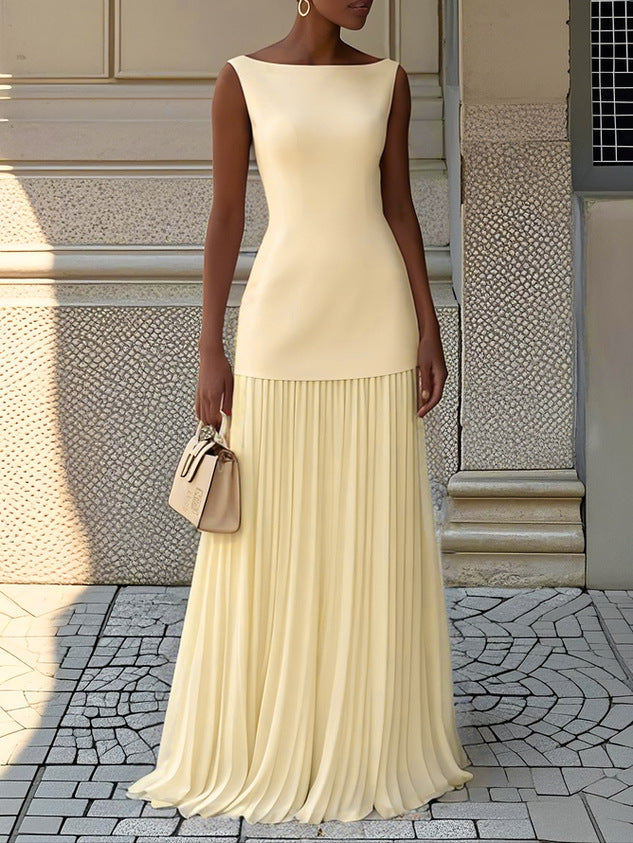 Serena | Plis Maxi Dress