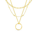 Open hoop bracelet in three rows of gold
