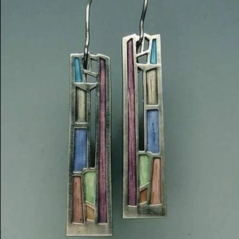 Vintage Silver Earrings in Mixed Colors