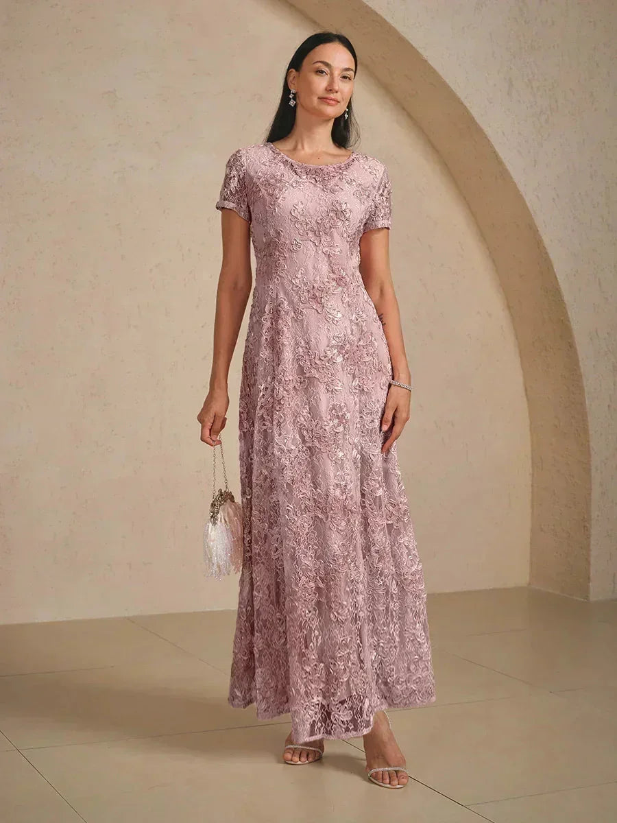 A-Line Lace Dresses with Sequin Embellishments