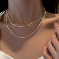 Double-layer collar with crystals