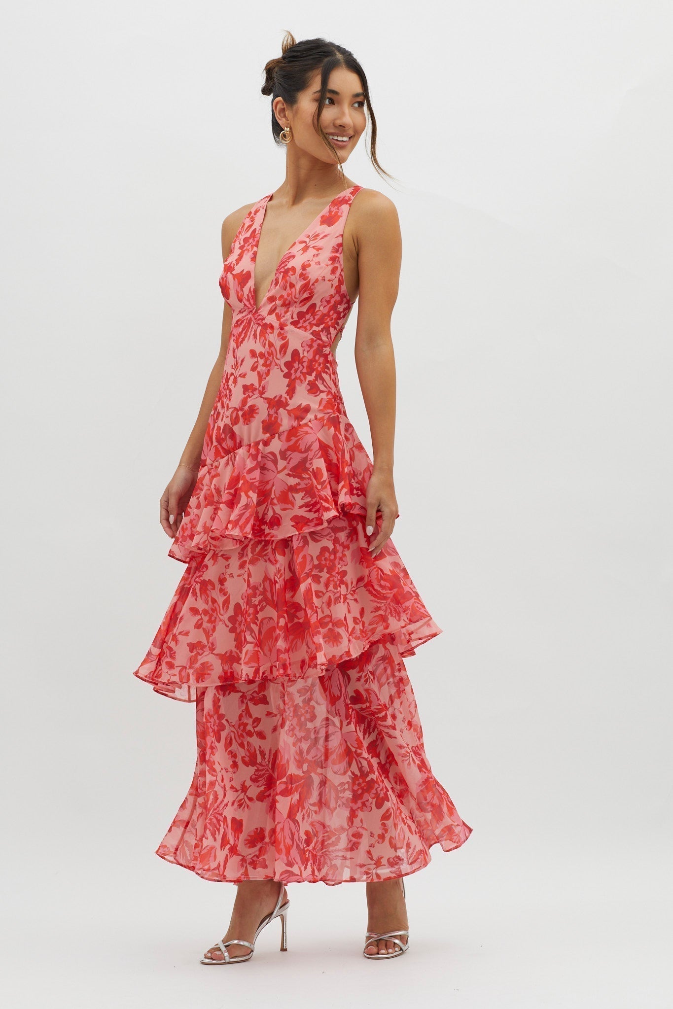 Lisa | Floral Maxi Dress with Ruffles