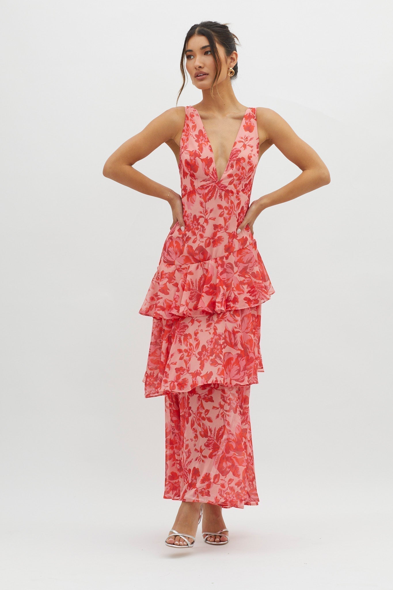 Lisa | Floral Maxi Dress with Ruffles