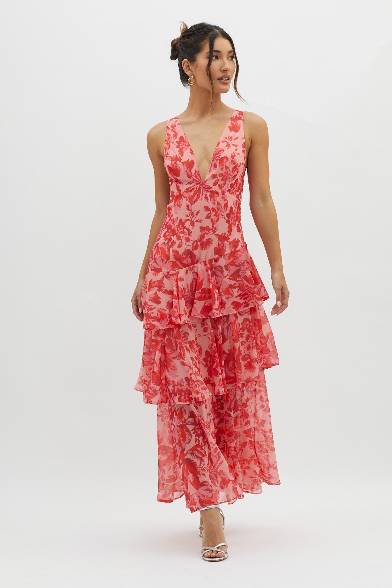 Lisa | Floral Maxi Dress with Ruffles