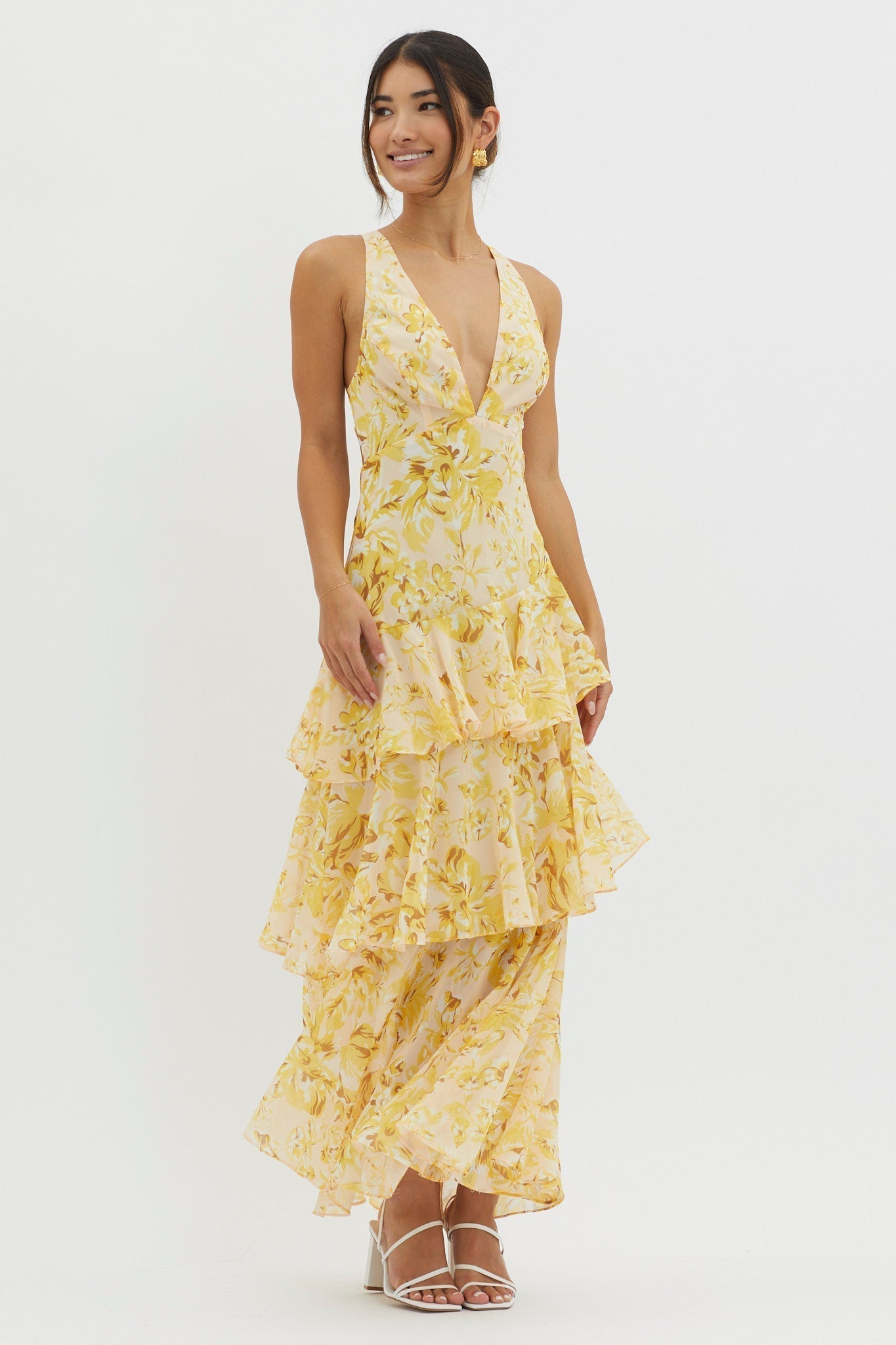 Lisa | Floral Maxi Dress with Ruffles