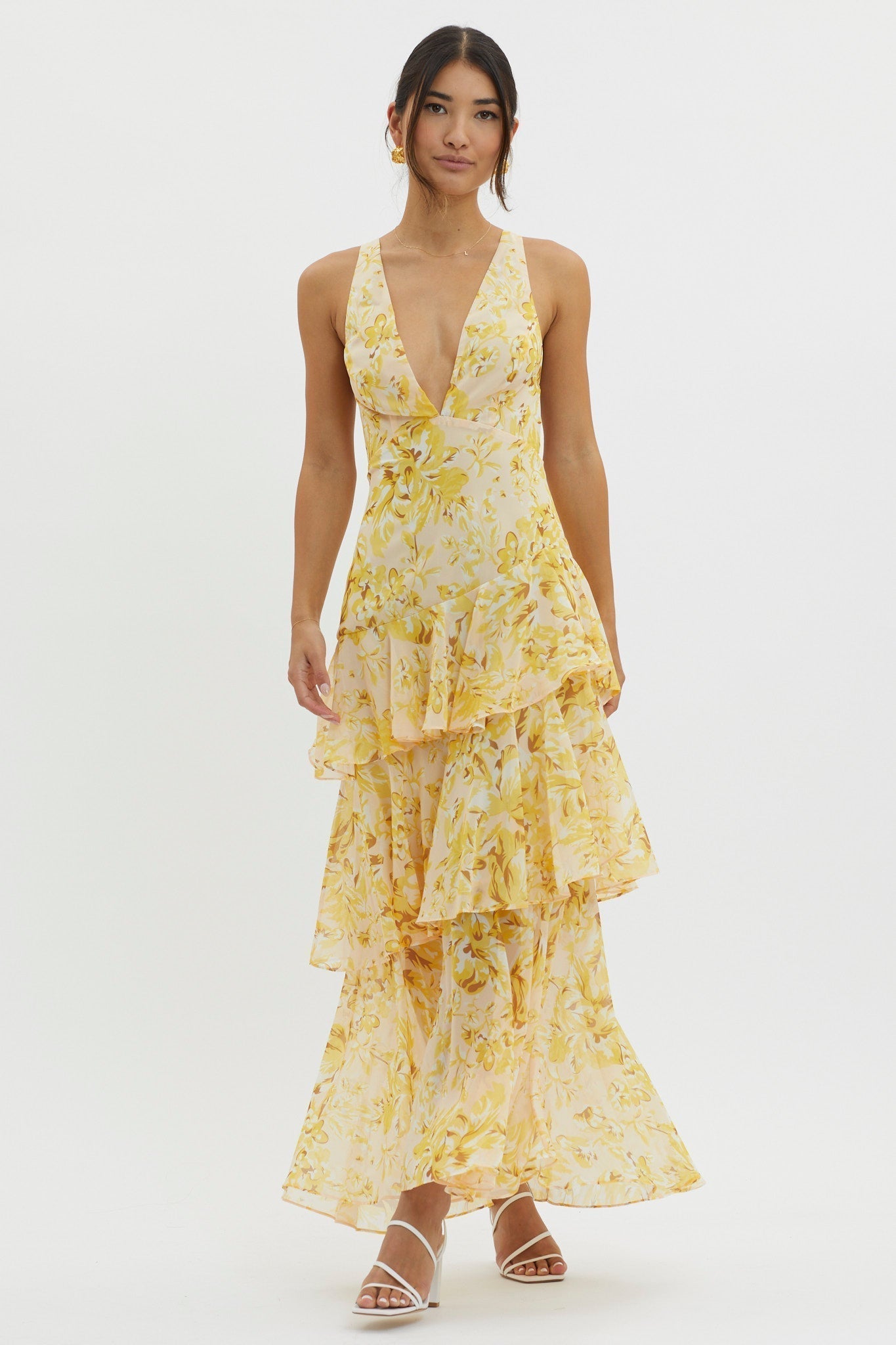 Lisa | Floral Maxi Dress with Ruffles