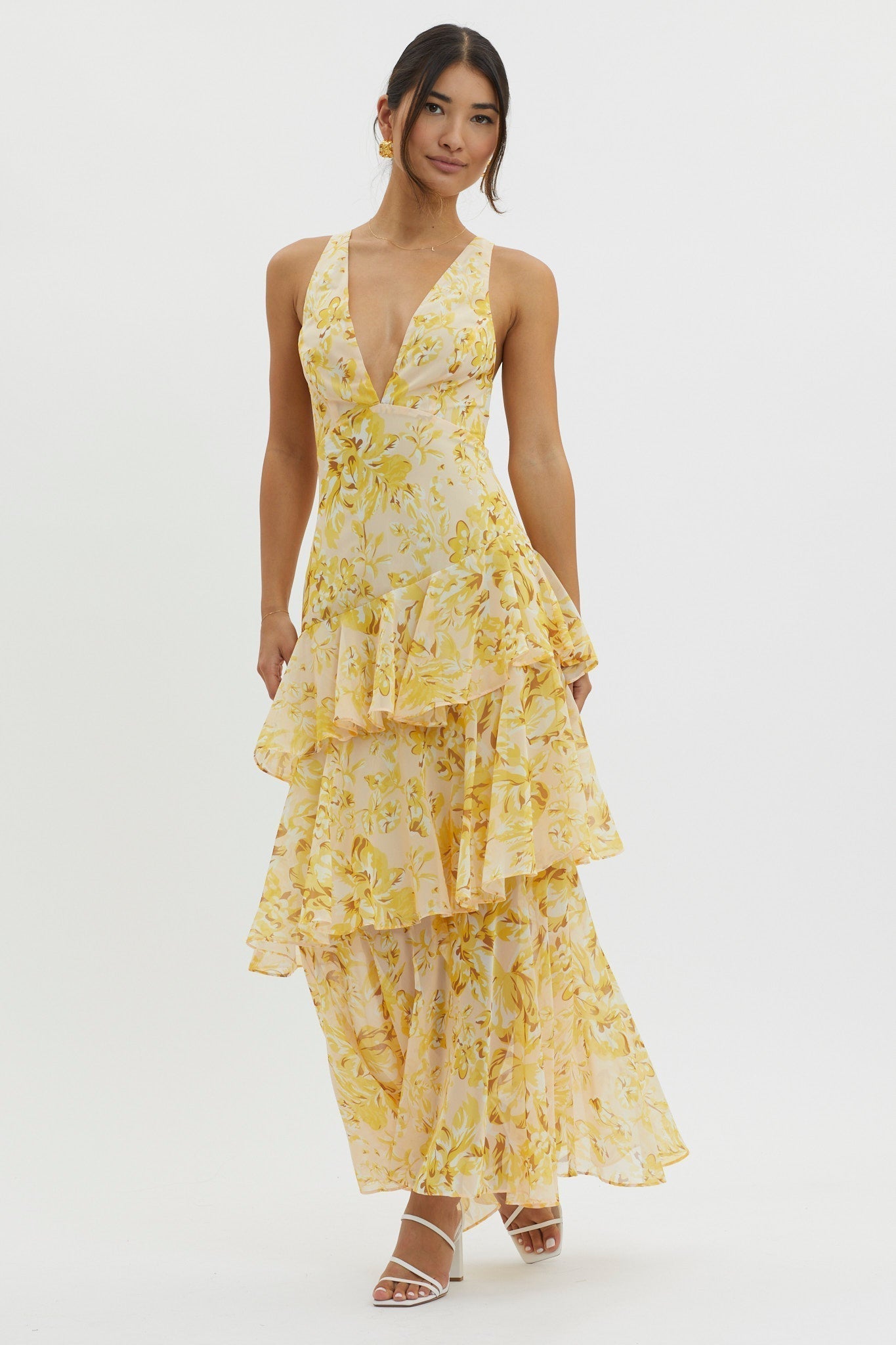 Lisa | Floral Maxi Dress with Ruffles