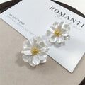 Elegant Peanut Earrings in White Acrylic