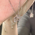 Elegant necklace with a metallic flower pendant