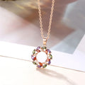 Necklace with Colorful Illuminated Rainbow Pendant