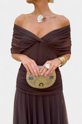 Florendra | Long Floral Dress with V-Neck