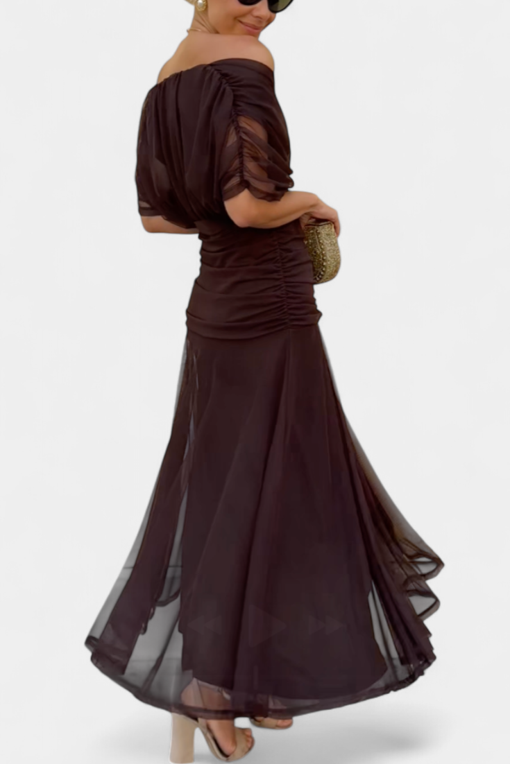 Florendra | Long Floral Dress with V-Neck