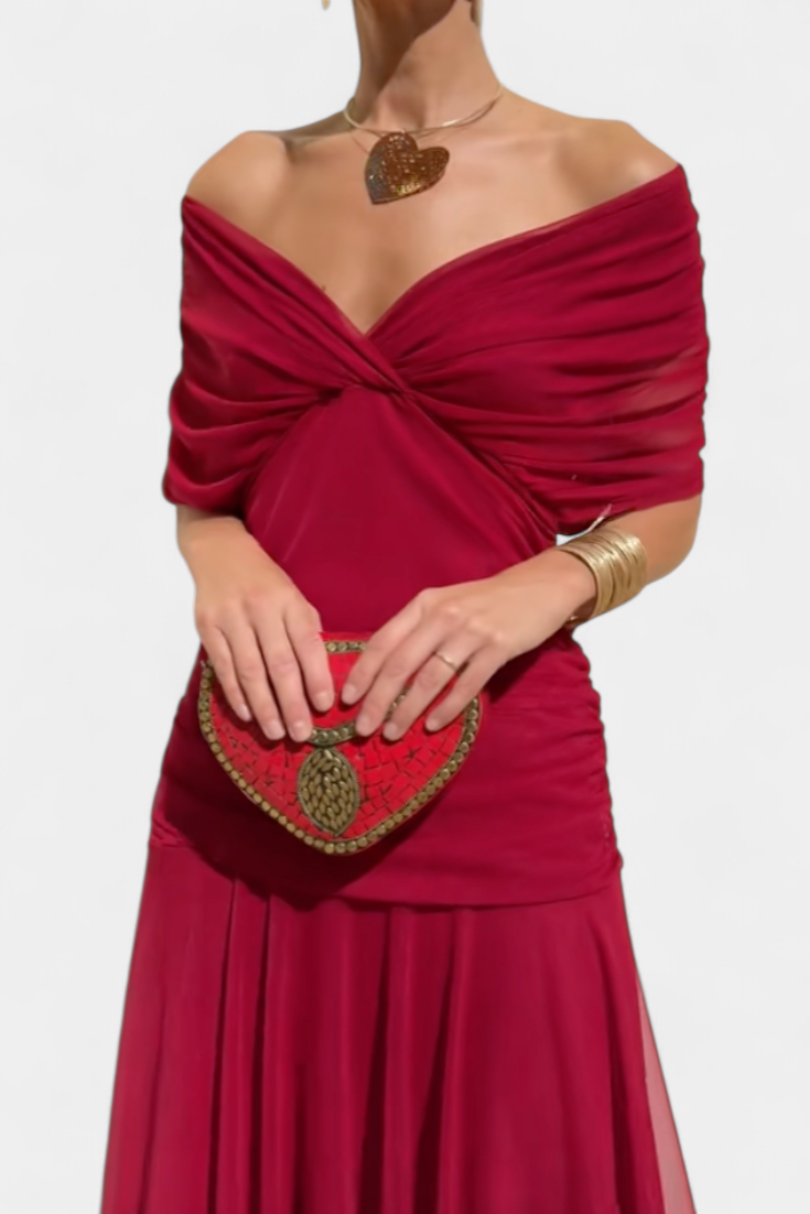 Florendra | Long Floral Dress with V-Neck