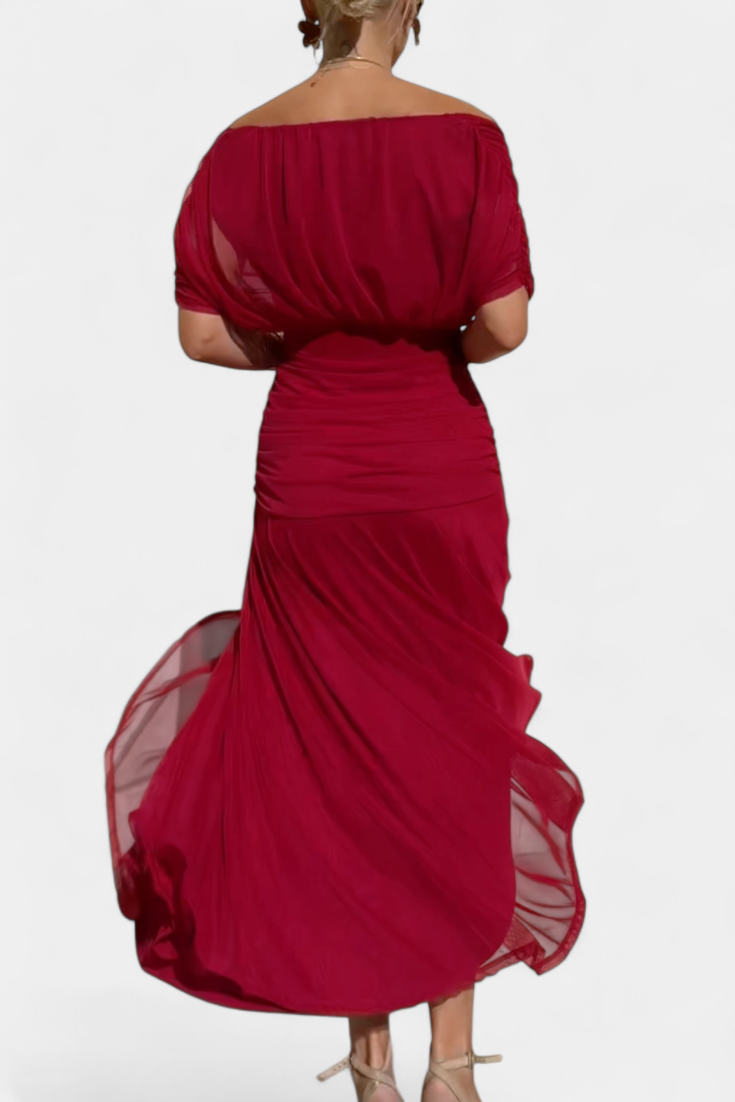 Florendra | Long Floral Dress with V-Neck