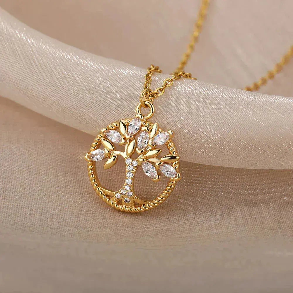 Kolia Tree of Life in Gold with Zirconia