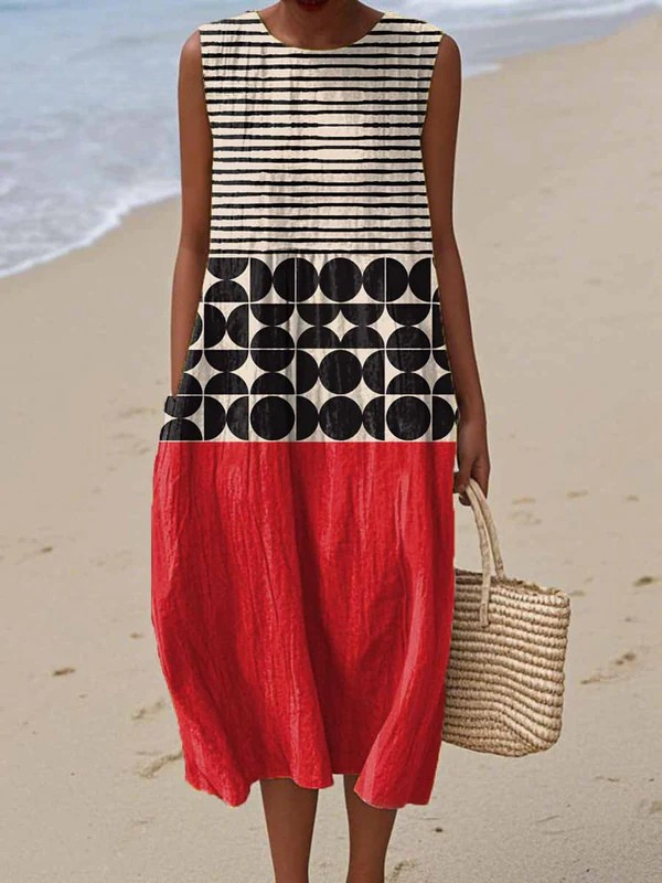 Jane | Midi Dress in Mixed Colors