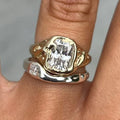 Illuminated Ring Set Made of Gold and Silver